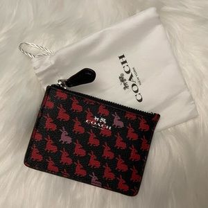 Coach bunny pattern card holder